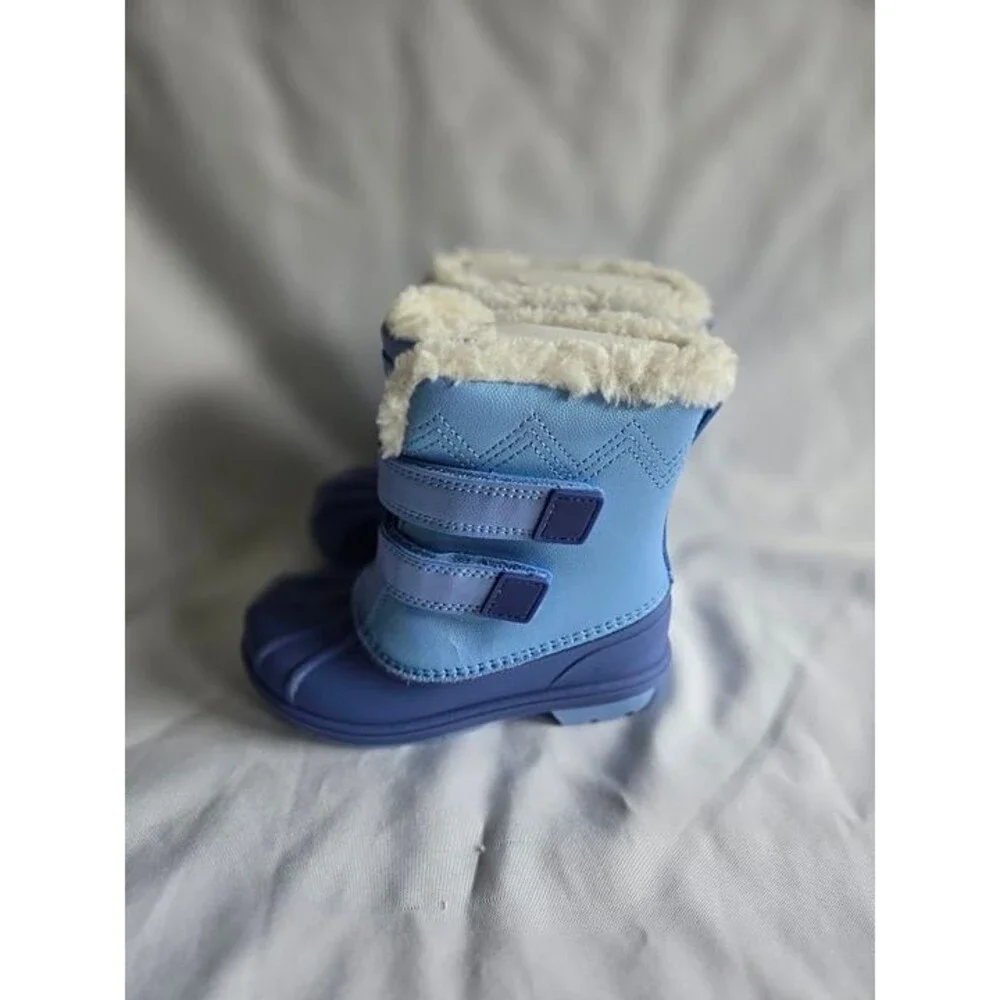 Cat & Jack Girls Iridescent Blue Winter Snow Boots Size Toddler 10 NEW